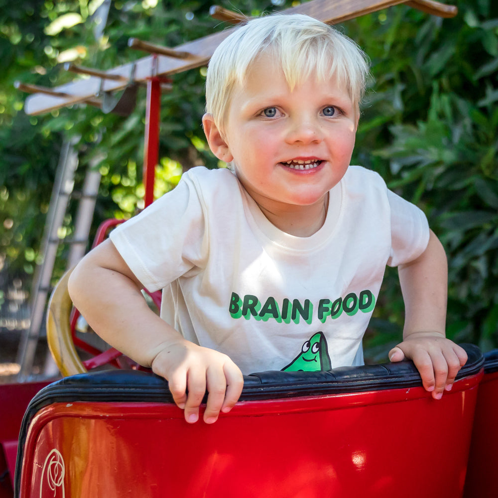 California Kids Collection | Brain Food - Toddler - White | Eco-Friendly, Sustainable Kids Apparel