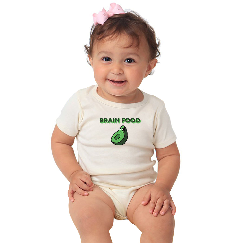 California Kids Collection | Brain Food - Onesie - White | Eco-Friendly, Sustainable Kids Apparel
