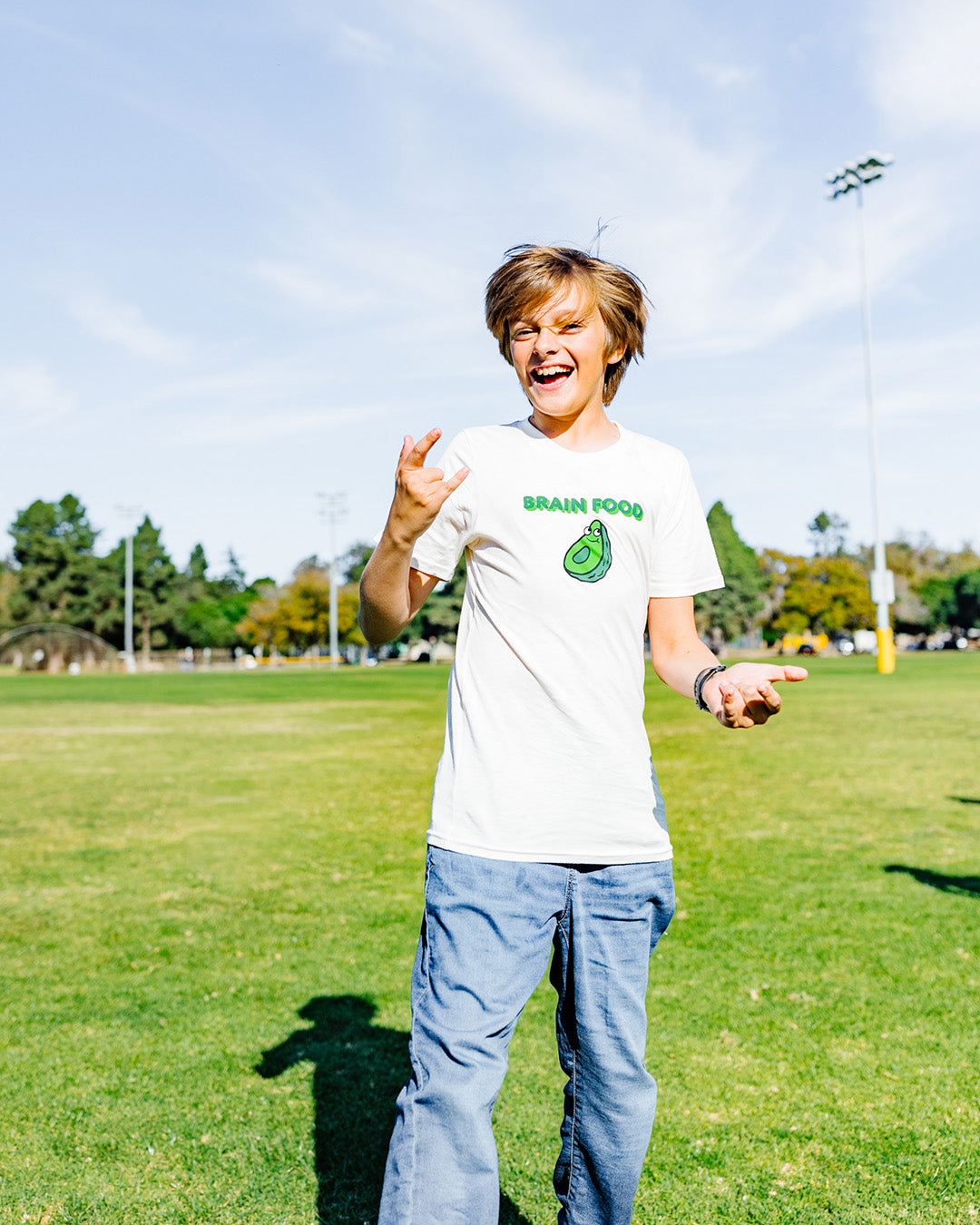 California Kids Collection | Brain Food - Youth - White | Eco-Friendly, Sustainable Kids Apparel