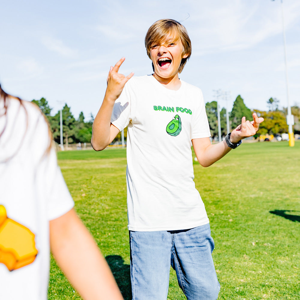 California Kids Collection | Brain Food - Teen - White | Eco-Friendly, Sustainable Kids Apparel