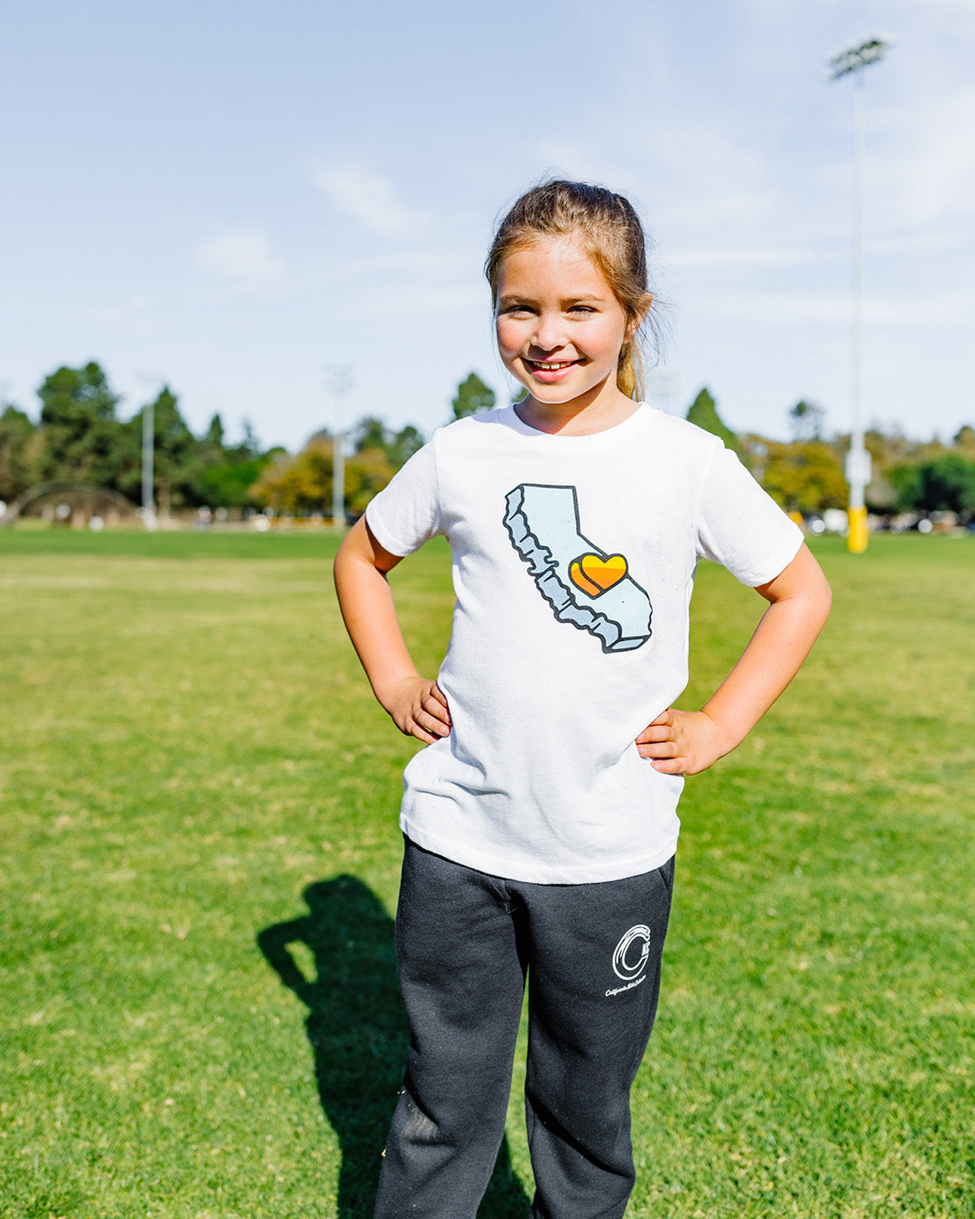 California Kids Collection | California Blue State - Toddler - White | Eco-Friendly, Sustainable Kids Apparel