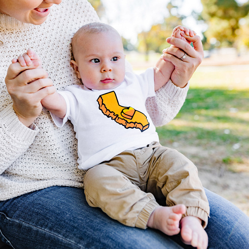 California Kids Collection | California Orange State - Baby - White | Eco-Friendly, Sustainable Kids Apparel