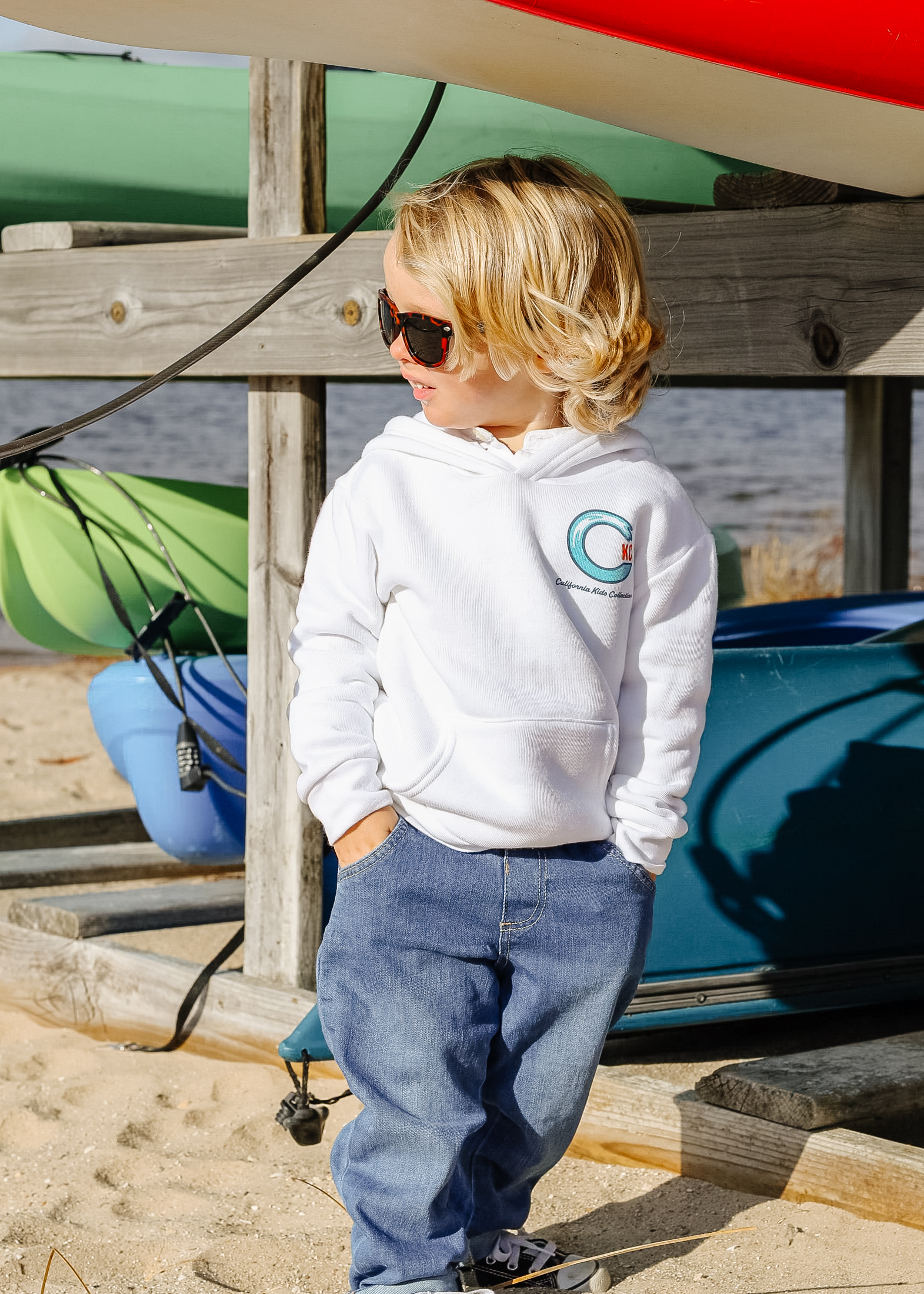 California Kids Collection | CKC Logo Hoodie - Toddler - White | Eco-Friendly, Sustainable Kids Apparel