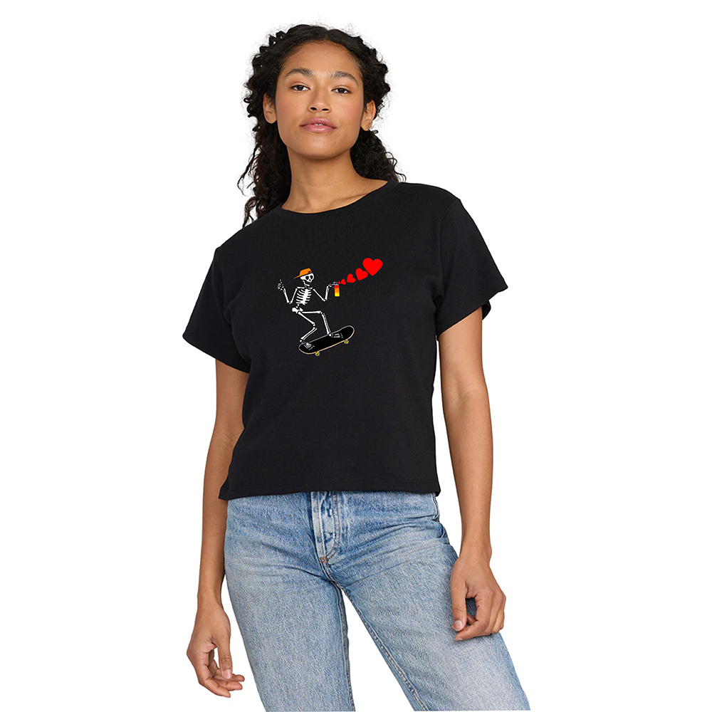 California Kids Collection | Good Vibes Skeleton - Teen/Adult - Black | Eco-Friendly, Sustainable Kids Apparel