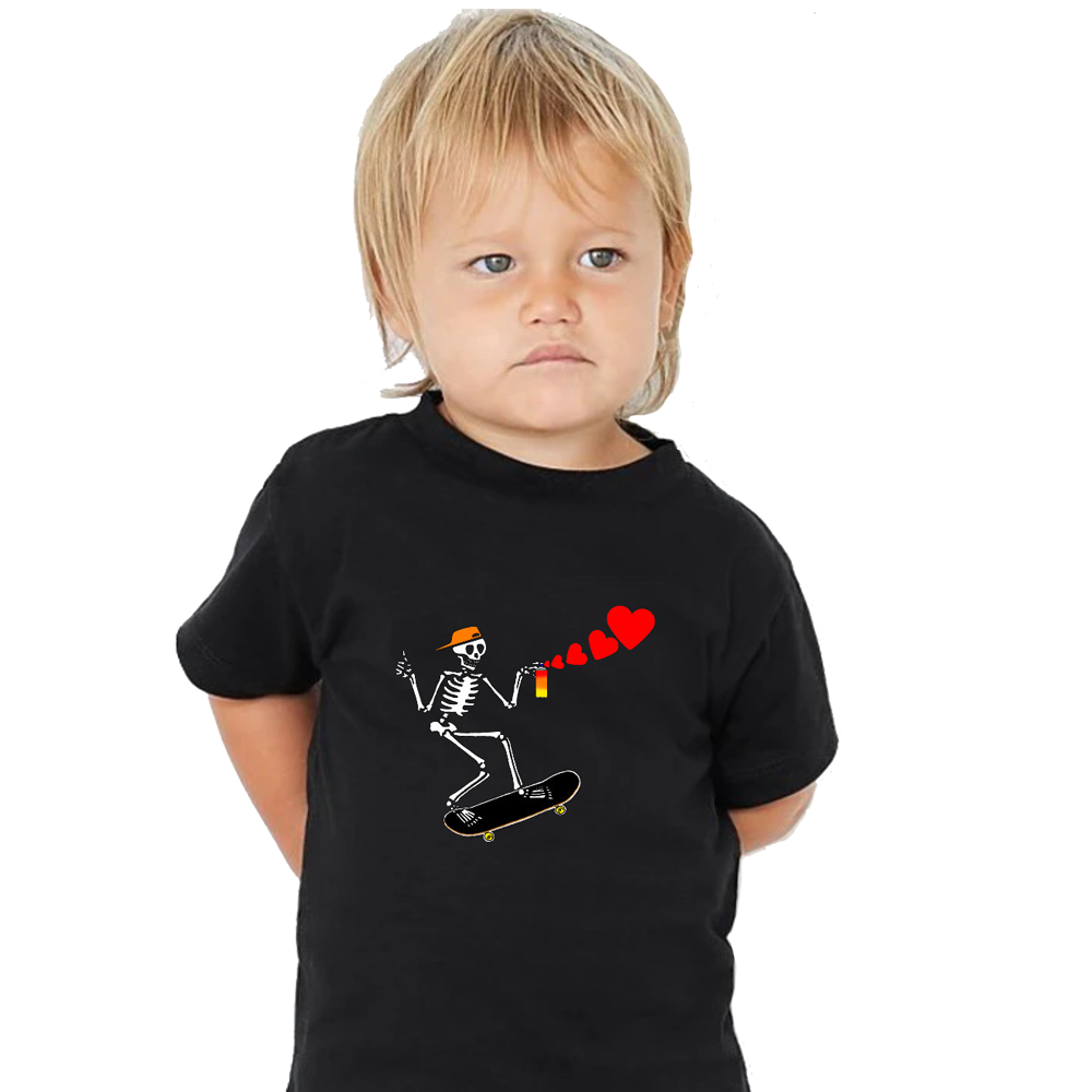 California Kids Collection | Good Vibes Skeleton - Toddler - Black | Eco-Friendly, Sustainable Kids Apparel