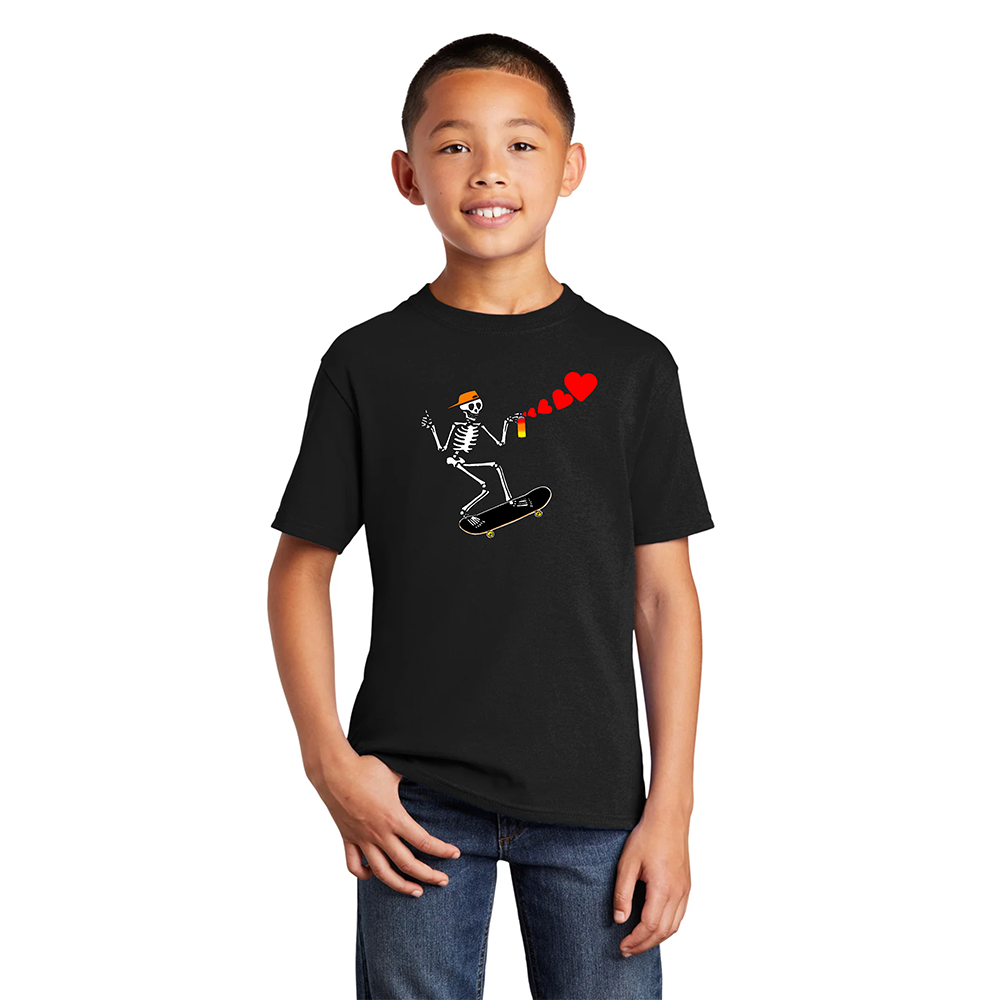 California Kids Collection | Good Vibes Skeleton - Youth - Black | Eco-Friendly, Sustainable Kids Apparel