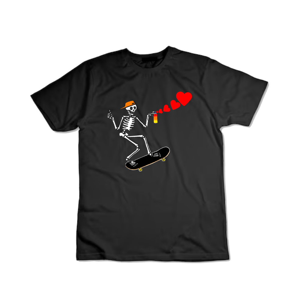 California Kids Collection | Good Vibes Skeleton - Teen/Adult - Black | Eco-Friendly, Sustainable Kids Apparel