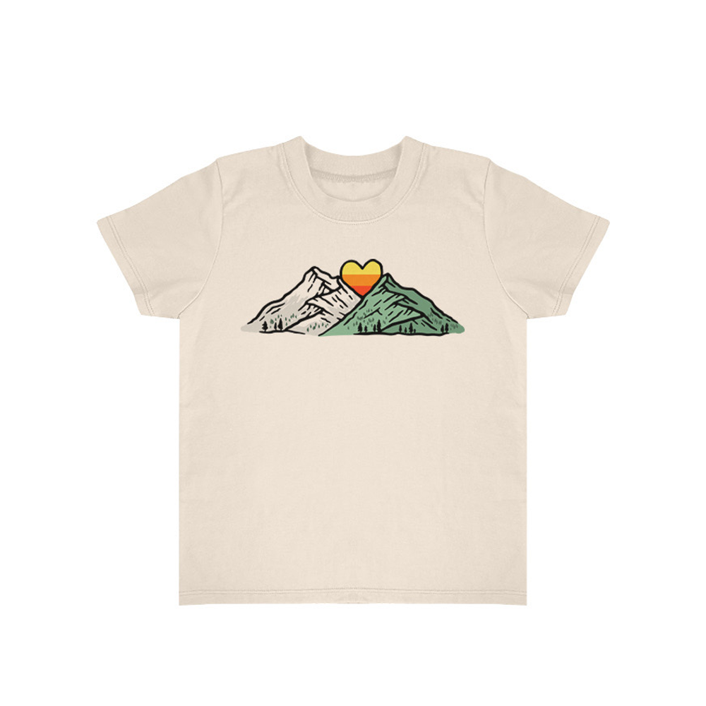 California Kids Collection | Mountain Love - Toddler - White | Eco-Friendly, Sustainable Kids Apparel
