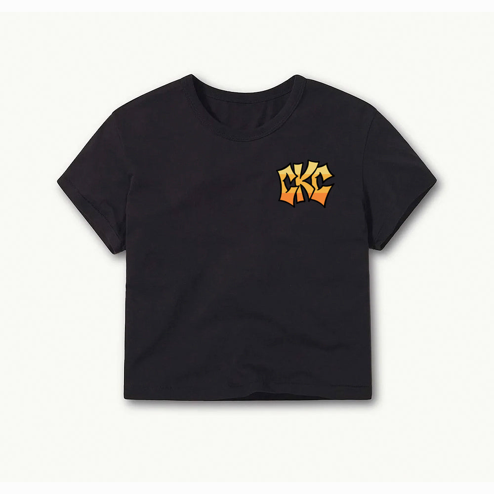 California Kids Collection | CKC Street Logo - Women&#39;s Crop - Black | Eco-Friendly, Sustainable Kids Apparel