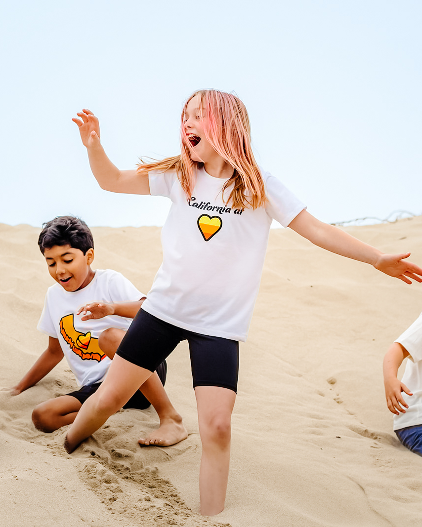 California Kids Collection | California at Heart - Youth - White | Eco-Friendly, Sustainable Kids Apparel