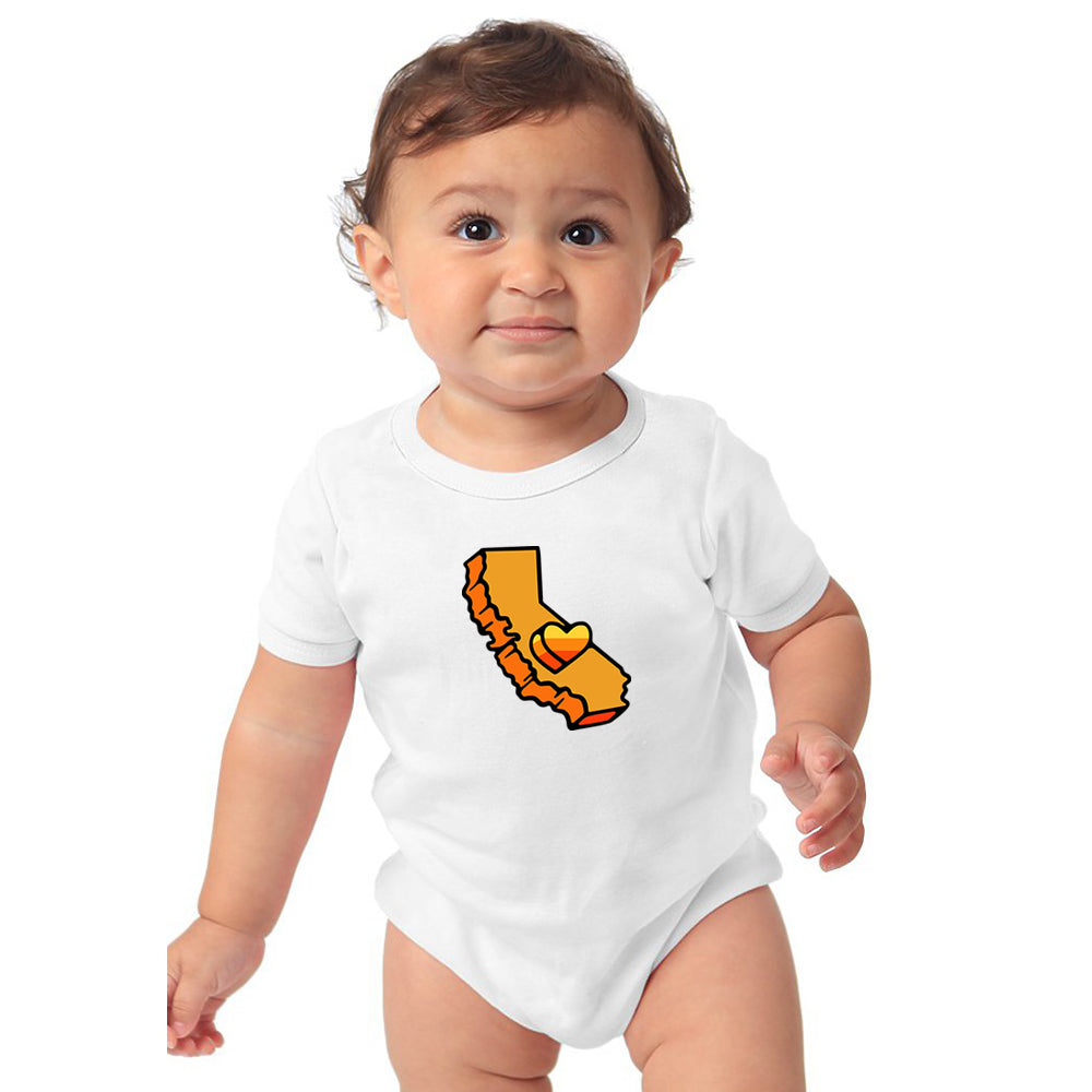 California Kids Collection | California Orange State - Onesie - White | Eco-Friendly, Sustainable Kids Apparel