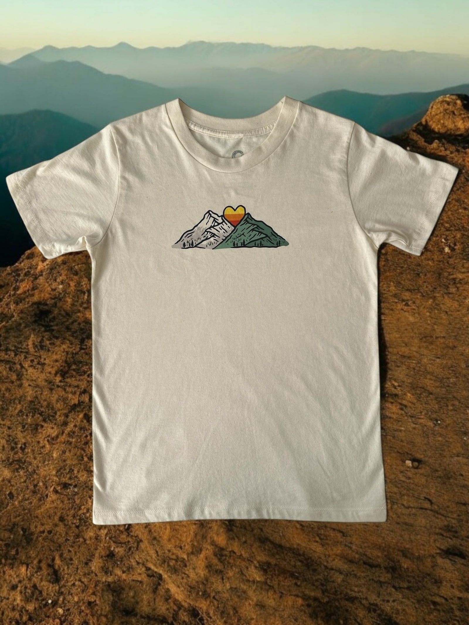 California Kids Collection | Mountain Love - Toddler - White | Eco-Friendly, Sustainable Kids Apparel