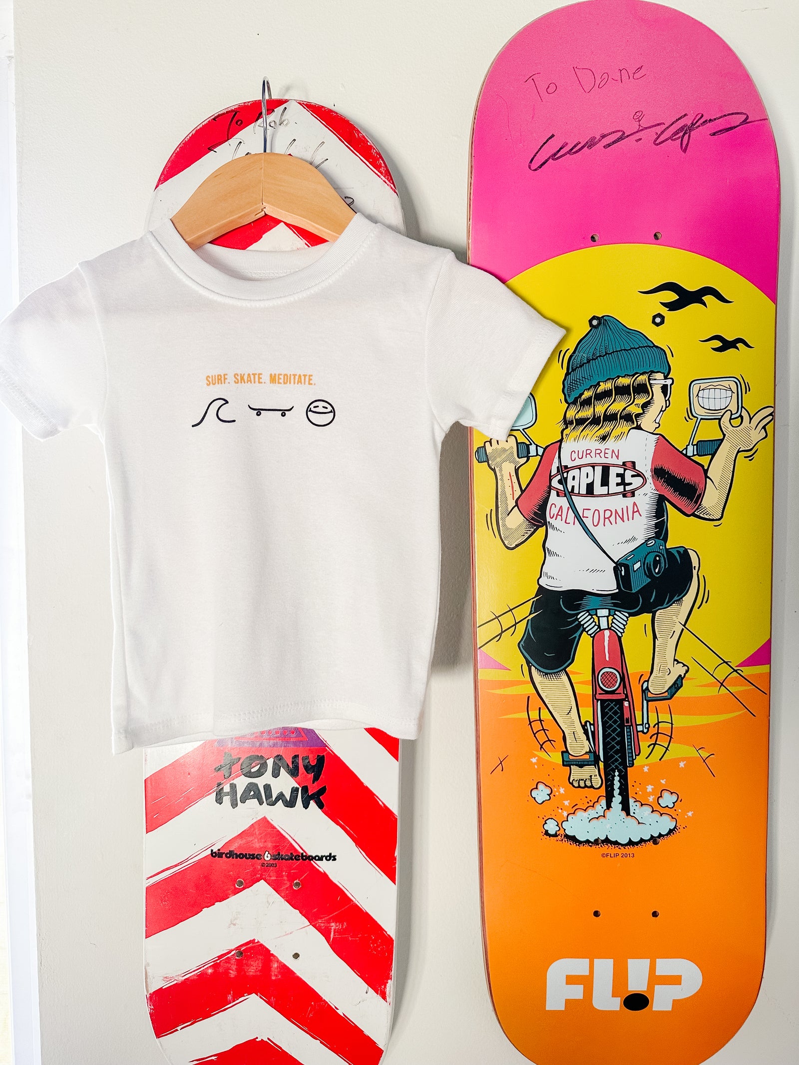 California Kids Collection | Surf Skate Meditate - Baby - White | Eco-Friendly, Sustainable Kids Apparel