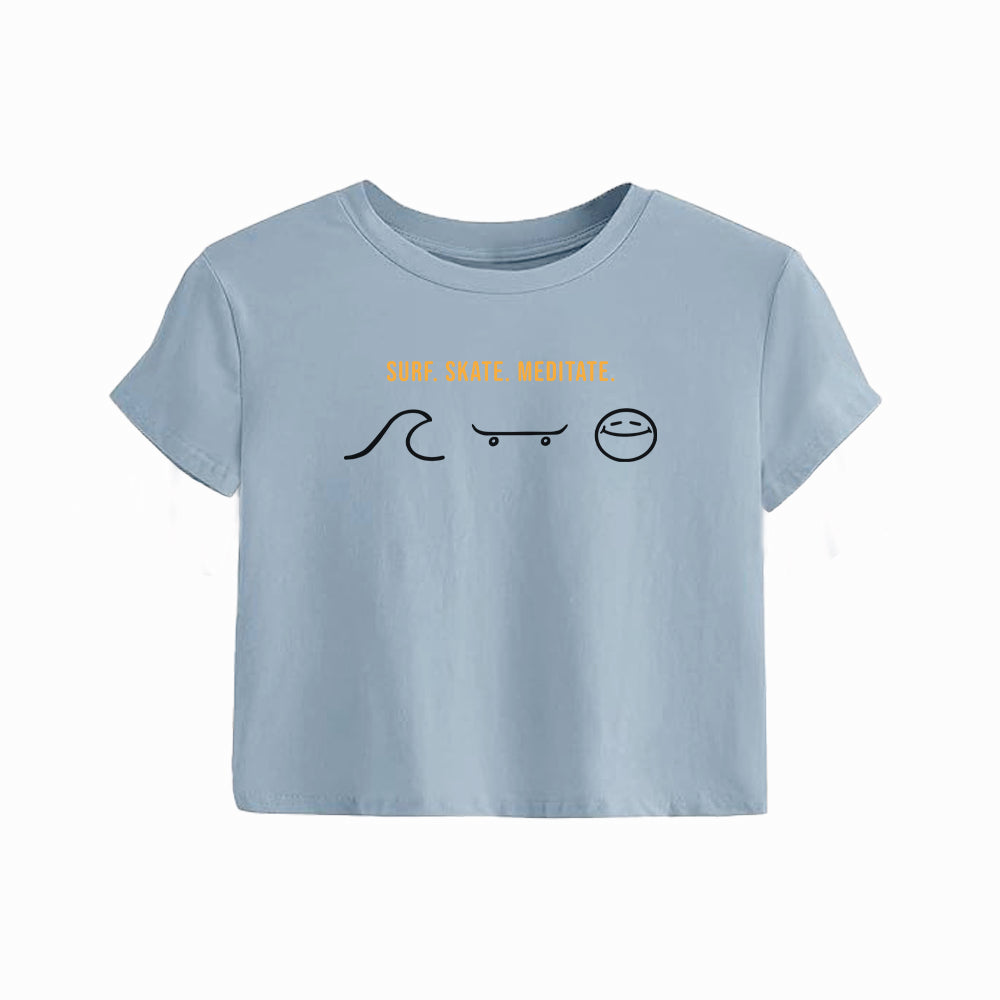 California Kids Collection | Surf Skate Meditate - Teen - Blue | Eco-Friendly, Sustainable Kids Apparel