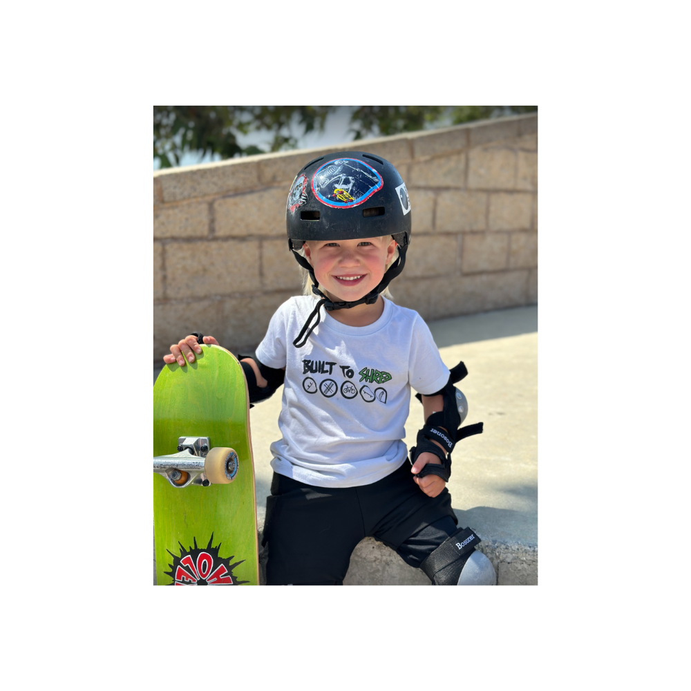 California Kids Collection | Built To Shred - Toddler - White | Eco-Friendly, Sustainable Kids Apparel