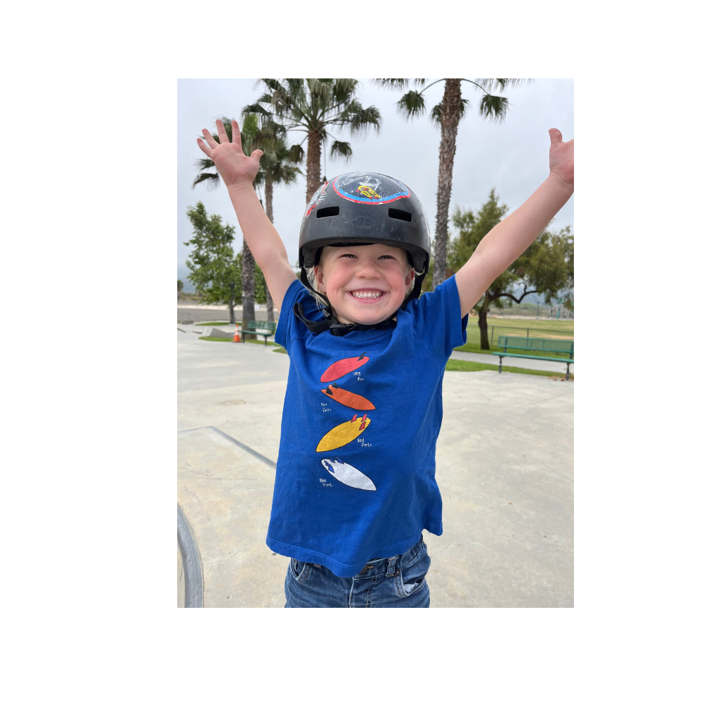California Kids Collection | 1 Fin, 2 Fin, Red Fin, Blue Fin - Baby - Blue | Eco-Friendly, Sustainable Kids Apparel